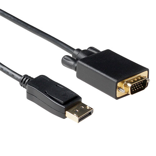 ACT 2 metre Conversion cable DisplayPort male to VGA male. Length: 2 m Dp male - vga male 2.00m (AK3999) 