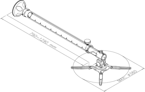 Newstar WAH Hhe 79-129cm sil. Max.12kg BEAMER-W100SILVER 