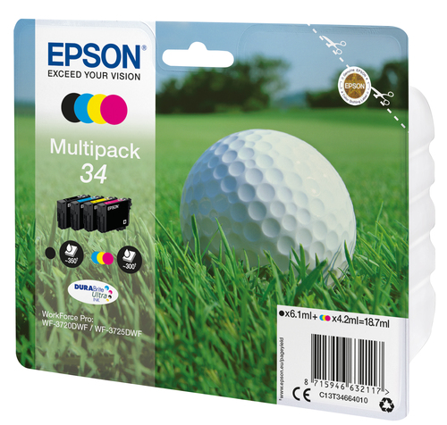 EPSON Multipack 4-farben 34 Tinte DURABrite Ultra BCMY 