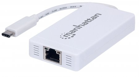 Manhattan Type-C to 3-Port USB3.0 Hub with Gigabit Network Adapter - Netzwerkadapter - USB-C 3,1 / Thunderbolt 3 - Gigabit Ethernet x 1 + USB3.0 x 3 (507608) 