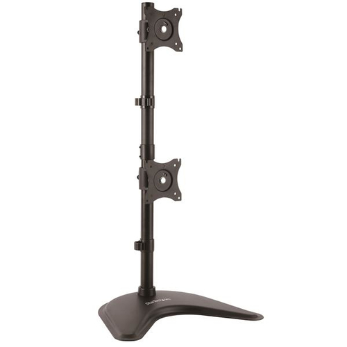 StarTech.com Vertikale Dual Monitorhalterung - Heavy Duty Stahl - Fr VESA Monitore bis zu 68,60cm (27 Zoll)  - Verstellbarer zweifach Moniotrstnder - Aufstellung fr 2 Monitore - stabiler Stahl - Schwarz - Bildschirmgre: 33-68.6 cm (13 Zoll-27 Zoll) - 