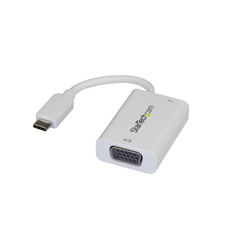 StarTech.com USB-C auf VGA Videoadapter mit USB Stromversorgung - Thunderbolt 3 kompatibel - USB-C zu VGA Adapter - 1920 x 1200 - Wei - Externer Videoadapter - USB-C - VGA - wei (CDP2VGAUCPW) 