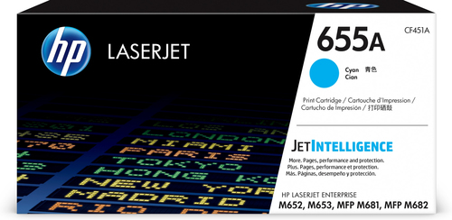 HP 655A - Cyan - Original - LaserJet - Tonerpatrone (CF451A) - fr Color LaserJet Enterprise M652dn, M652n, M653dn, M653x (CF451A) 