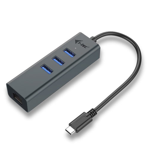USB-C Metal HUB 3 Port Giga, USB-Hub 