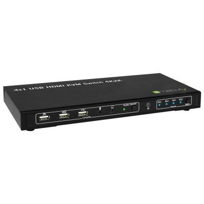 Techly KVM Switch USB, HDMI, 4K, 4 Wege 