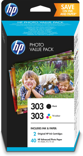 HP 303 Photo Value Pack Schwarz 