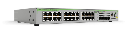 ALLIED 24 x 10/100/1000T ports and 4 x combo ports 100/1000X SFP or 10/100/1000T Copper Fixed one AC power supply EU Power Cord 
