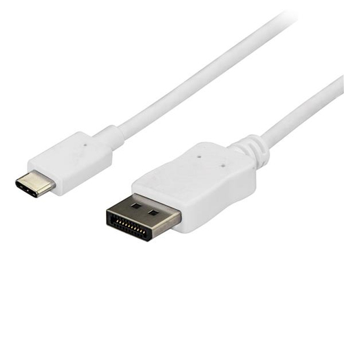 StarTech.com 6 ft / 1.8m USB C to DisplayPort Cable - 4K 60Hz - White - Externer Videoadapter - STM32F072CBU6 - USB-C - DisplayPort - wei 
