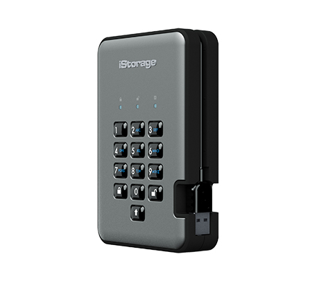 iStorage diskAshur PRO 2 - Festplatte - verschlsselt - 5 TB - extern (tragbar) - USB 3.1 - FIPS 197, 256-bit SHA, 256-bit AES-XTS 