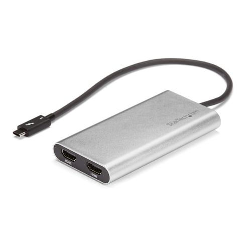 StarTech.com Thunderbolt 3 auf Zwei HDMI Adapter - 4K 60Hz - fr Mac und Windows - Thunderbolt 3 Adapter - Externer Videoadapter - Thunderbolt 3 - HDMI - Silber 