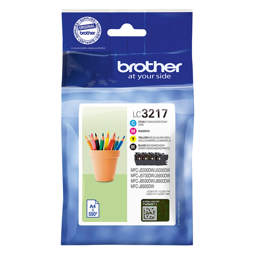 Brother LC3217 Value Pack - 4er-Pack - Schwarz, Gelb, Cyan, Magenta - Original - Tintenpatrone - fr Brother MFC-J5330DW, MFC-J5730DW, MFC-J5930DW, MFC-J6530DW, MFC-J6930DW, MFC-J6935DW 