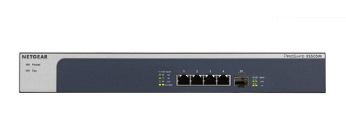 NETGEAR ProSAFE XS505M - Switch - nicht verwaltet - 4 x 10 Gigabit Ethernet + 1 x 10 Gigabit SFP+ - Desktop, an Rack montierbar (XS505M-100EUS) 