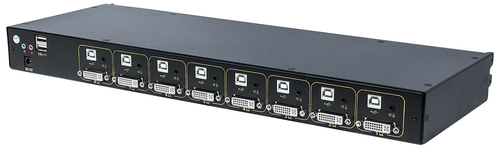 INTELLINET Modularer 8-Port KVM-Switch mit DVI-Schnittstelle - zur Verwendung mit Rackmount LCD-Konsole 508117(507912) 