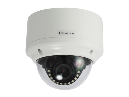 LevelOne FCS-3305 - Netzwerk-berwachungskamera - Kuppel - Auenbereich - Vandalismussicher / Wetterbestndig - Farbe (Tag&amp;Nacht) - 5 MP - 2592 x 1944 - Automatische Irisblende - Audio - LAN 10/100 - MJPEG, H.264, RAW, H.265 - Gleichstrom 12 V / PoE ( 