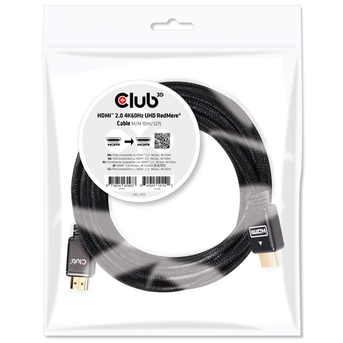 Club 3D HDMI 2.0 Kabel 10m 4K60Hz RedMere UHD St./St. schwarz CAC-2313 