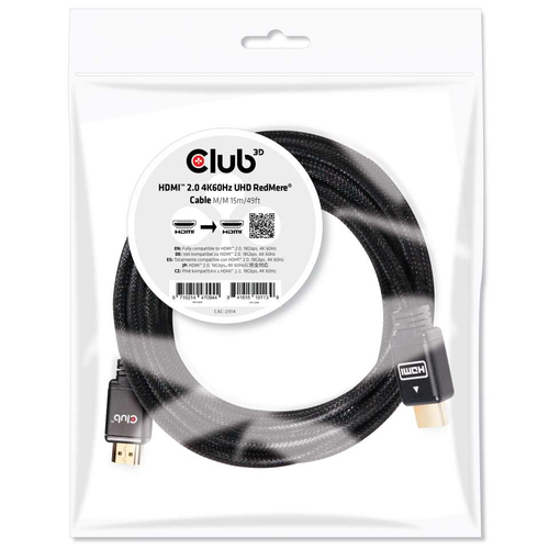 Club 3D CAC-2314 - HDMI mit Ethernetkabel - HDMI (M) bis HDMI (M) - 15 m - 4K Untersttzung 