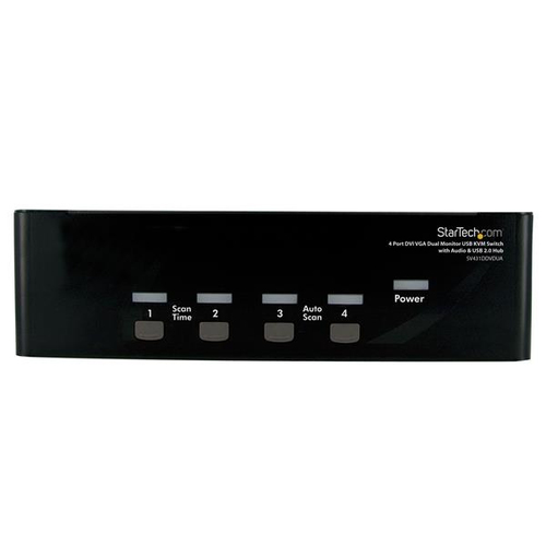 StarTech.com StarView 4 Port DVI KVM USB Switch - 4-fach DVI Umschalter mit USB Hub - KVM-/Audio-/USB-Switch - USB - 4 x KVM/Audio/USB - 1 lokaler Benutzer - Desktop (SV431DDVDUA) 
