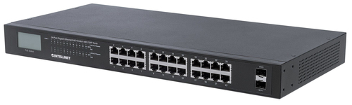 Intellinet PoE+ Switch 24-Port Gigabit mit 2 SFP-Ports 370W 
