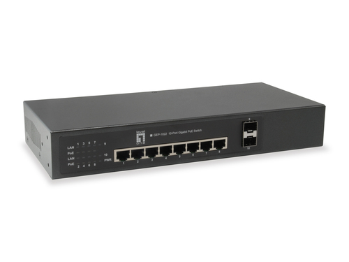 LevelOne Switch  8x GE GEP-1022W90   2xGSFP      90W  8xPoE 