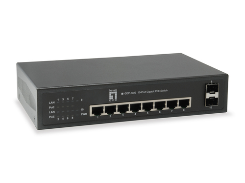 LevelOne Switch 10x GE GEP-1023W90   2xGSFP      90W  8xPoE 