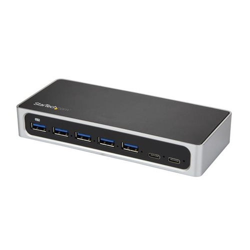StarTech.com 7 Port USB-C Hub - USB C auf 5x USB-A und 2x USB Type-C - USB 3.0 - 7 Port USB Hub - Powered USB Hub - USB Typ C auf USB - Hub - 5 x SuperSpeed USB 3.0 + 2 x USB-C - Desktop 