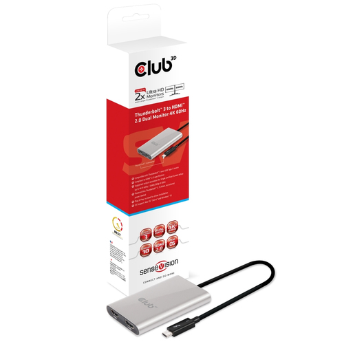Club 3D SenseVision - Externer Videoadapter - Thunderbolt 3 - 2 x HDMI 