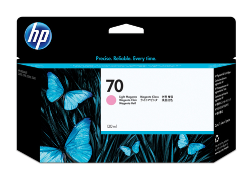 HP 70 Original Tinte hell magenta Standardkapazitt 130ml 1er-Pack mit Vivera Tinten 