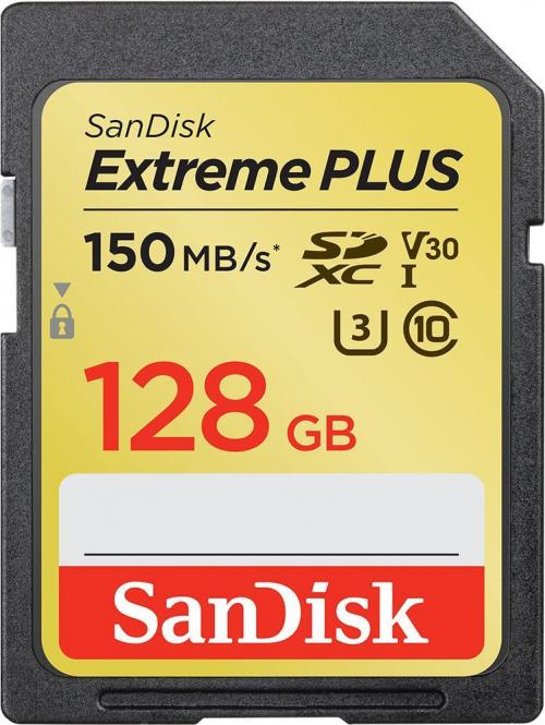 SanDisk Extreme PLUS - Flash-Speicherkarte - 128 GB - Video Class V30 / UHS Class 3 / Class10 - SDXC UHS-I 