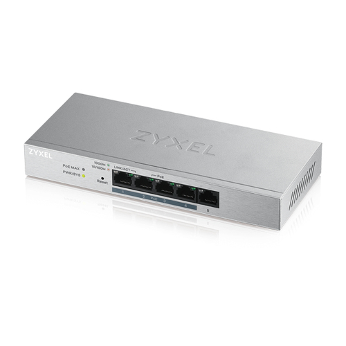ZyXEL Switch  5x GE GS1200-5HP V2  Metall 4xPoE+ 