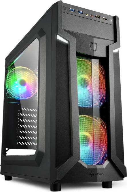 Sharkoon VG6-W RGB Computer-Gehuse Midi ATX Tower Schwarz (VG6-W RGB) 