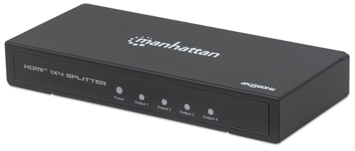 MANHATTAN 4K 4-Port HDMI-Splitter 4K@60Hz, Stromversorgung ber Netzteil, schwarz (207805) 