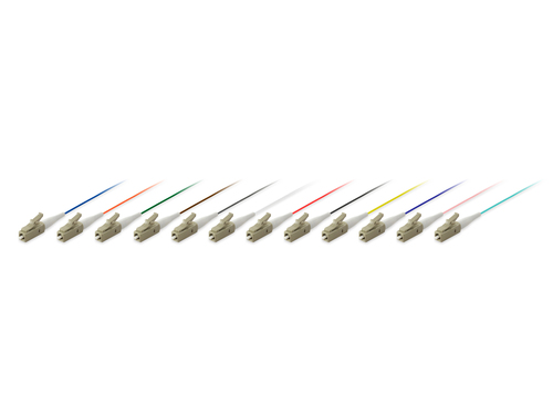 equip Pro - Anschlussleitung, Ltfahne - LC/PC (M) - 2,0m - Glasfaser - 50/125 Mikrometer - OM4 - halogenfrei - Multicolor (Packung mit 12) (255643) 