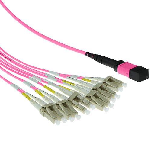 ACT 1 meter Multimode 50/125 OM4 fanout patchcable 1 X MTP female - 6 X LC duplex 12 fibers. 1m 12x50/125 om4 mtp/mpo(f) (RL7851) 