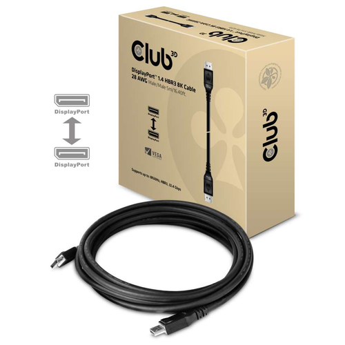 Club 3D DisplayPort 1.4 Kabel 5m DP zu DP HBR3 8K60Hz Vesa St./St. schwarz 