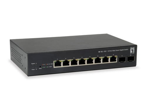 LevelOne Switch  8x GE GEP-1051      2xGSFP      70W  8xPoE 