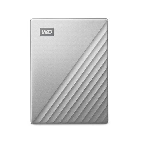 WD My Passport Ultra WDBC3C0020BSL - Festplatte - verschlsselt - 2TB - extern (tragbar) - USB3.0 (USB-C Steckverbinder) - 256-Bit-AES - Silber (WDBC3C0020BSL-WESN) 