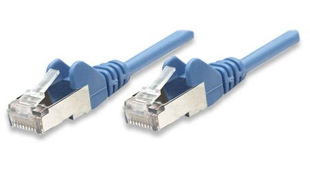 Intellinet - Patch-Kabel - RJ-45 (M) bis RJ-45 (M) - 20 m - SFTP - CAT 5e - geformt, ohne Haken - Blau 
