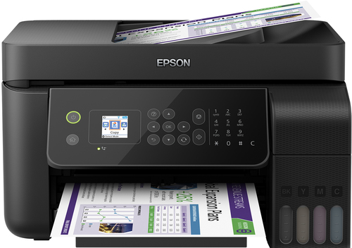 Epson EcoTank ET-4700 - Multifunktionsdrucker - Farbe - Tintenstrahl - A4/Legal (Medien) - bis zu 33 Seiten/Min. (Drucken) - 100 Blatt - 33.6 Kbps - USB, LAN, Wi-Fi - Schwarz (C11CG85402) 
