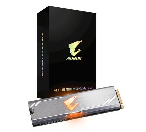 Gigabyte AORUS RGB - SSD - 512GB - intern - M.2 2280 - PCI Express 3.0 x4 (NVMe) (GP-ASM2NE2512GTTDR) 