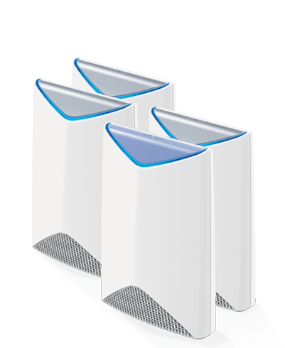 NETGEAR Orbi Pro SRK60 - WLAN-System (Router, 3 Extender) - bis zu 929 m - GigE - 802.11a/b/g/n/ac - Tri-Band - wandmontierbar, deckenmontierbar 