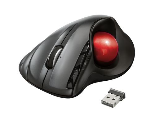 Trust Sferia - Maus - ergonomisch - Fr Rechtshnder - Laser - 6 Tasten - kabellos - 2,4 GHz - kabelloser Empfnger (USB) (23121) 