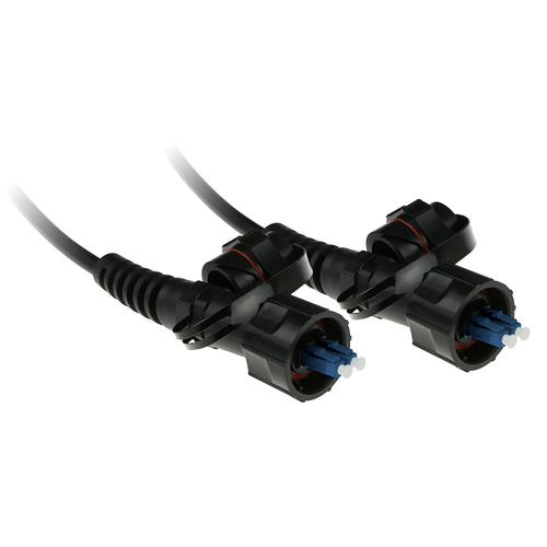 ACT 10 meter singlemode 9/125 OS2 duplex fiber patch cable with IP67 LC connectors 10M LCODVAX2 OS2 DX 7MM (RL7410) 