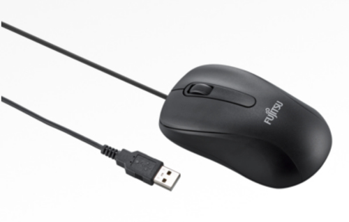 Fujitsu M520 - Maus - rechts- und linkshndig - optisch - 3 Tasten - kabelgebunden - USB - Schwarz (Packung mit 10) - fr Celsius J550, J580, M770, W580, ESPRIMO D538/E94, PRIMERGY CX2560 M4, CX2570 M4, TX1320 M4 