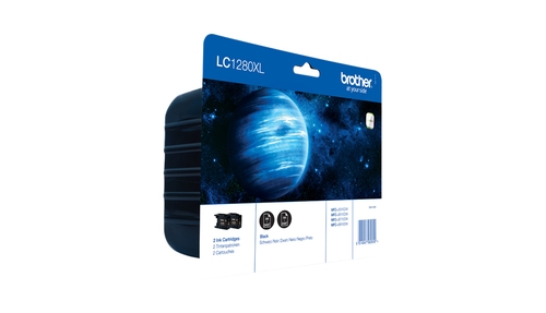 Brother LC1280XLBKBP2 - 2er-Pack - High Capacity - Schwarz - Original - Blisterverpackung - Tintenpatrone - fr Brother MFC-J5910DW, MFC-J6510DW, MFC-J6710DW, MFC-J6910DW 