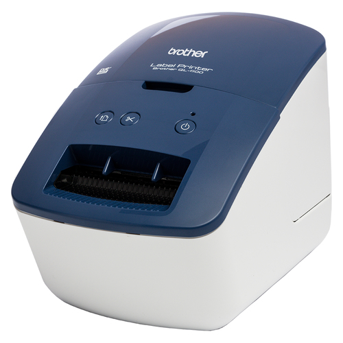 Brother QL-600B - Etikettendrucker - Thermopapier - Rolle (6,2 cm) - 300 x 300 dpi - bis zu 71 mm/Sek. - USB 2.0 - Blue-White 