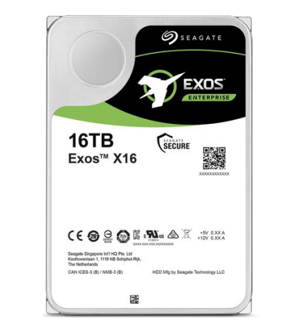 SEAGATE EXOS X16 SATA 16TB Helium 7200rpm 256MB cache 512e/4kn Fast Format BLK 