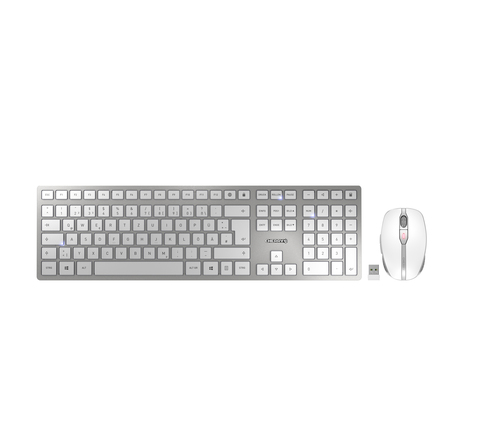 CHERRY DW 9000 SLIM Layout Deutschland, silber-wei 