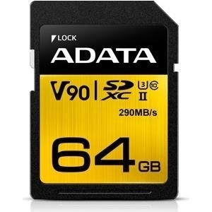 ADATA Premier ONE - Flash-Speicherkarte - 64GB - UHS-II U3 / Class10 - SDXC UHS-II (ASDX64GUII3CL10-C) 