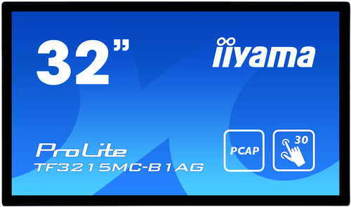 iiyama ProLite TF3215MC-B1AG - LED-Monitor - 80 cm (31.5 Zoll) - offener Rahmen - Touchscreen - 1920 x 1080 Full HD (1080p) - A-MVA3 - 500 cd/m - 3000:1 - 8 ms - HDMI, VGA - Schwarz 