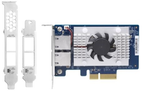 QNAP QXG-10G2T-107 Dual-port BASET 10GbE network expansion card low-profile form factor PCIe Gen2 x4 (QXG-10G2T-107) 